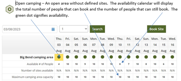 Screenshot of check availability or view calendar screen.